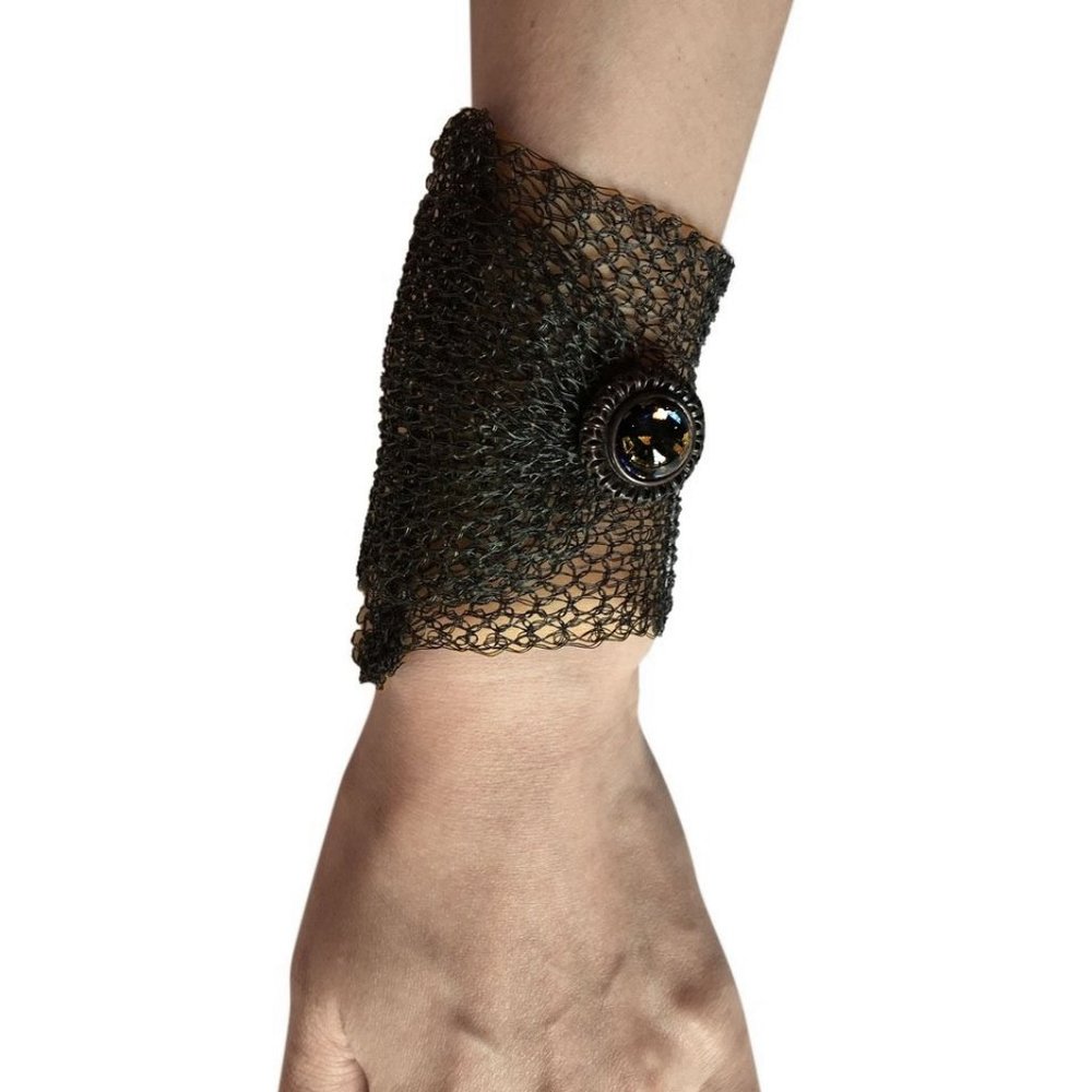 Sarah Cavender Metalworks Mesh Wrap Cuff, Black Op